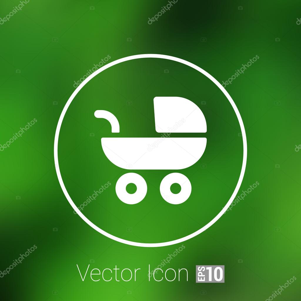 Baby stroller icon, maternity wheel illustration born pram.