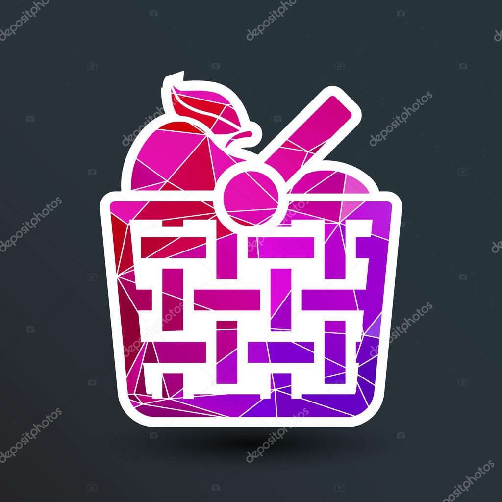 Basket icon with shadow and other picnic icons 