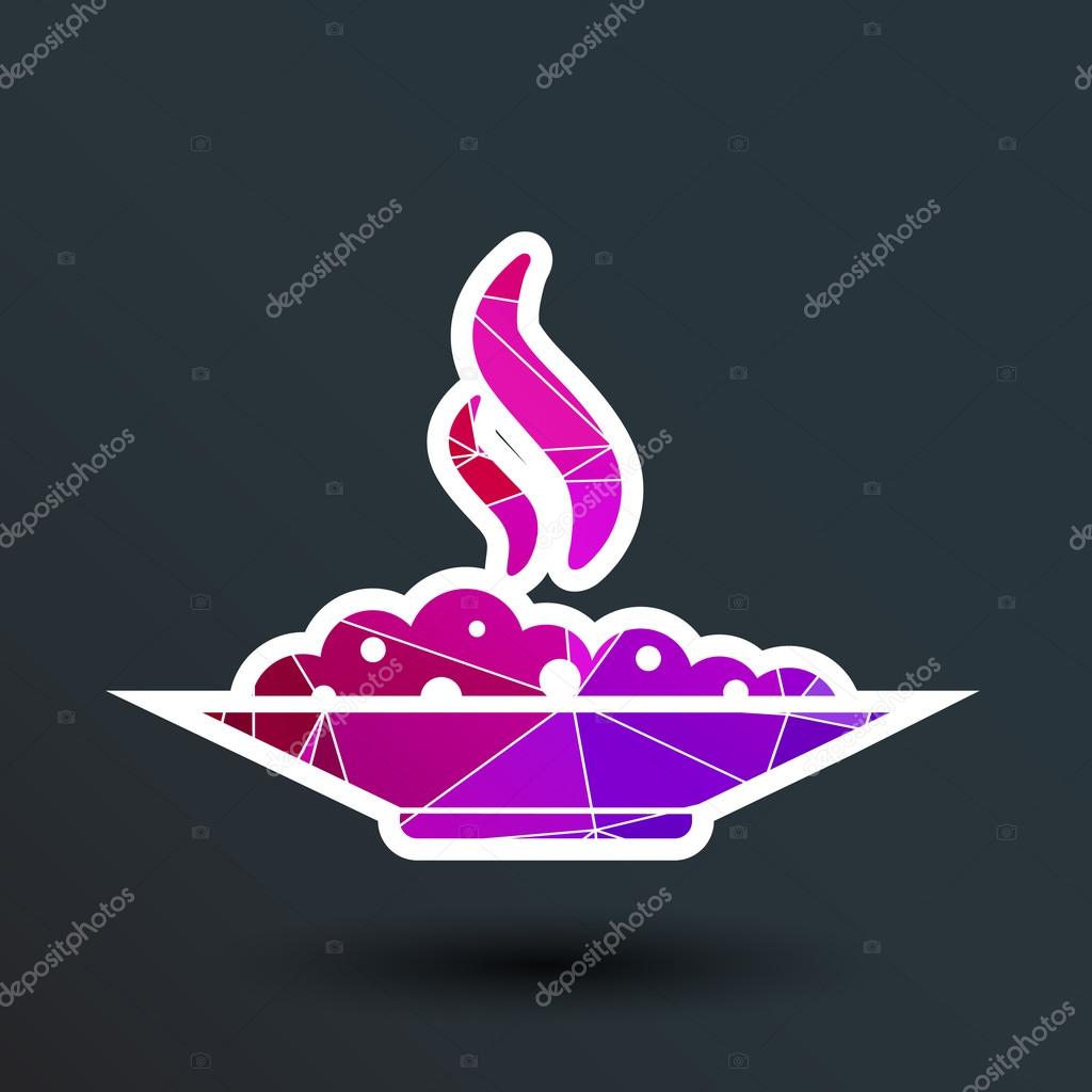 Hot meal cup steamy bowl food court logo.
