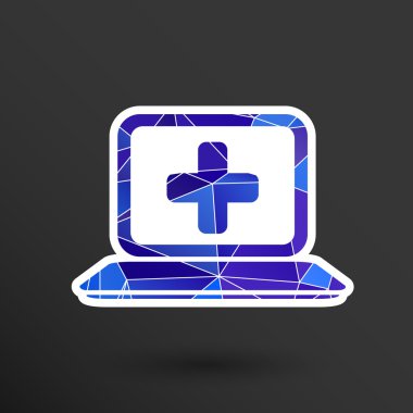 Tıbbi bakım tasarımı üzerinde mavi arka plan, vektör çizim