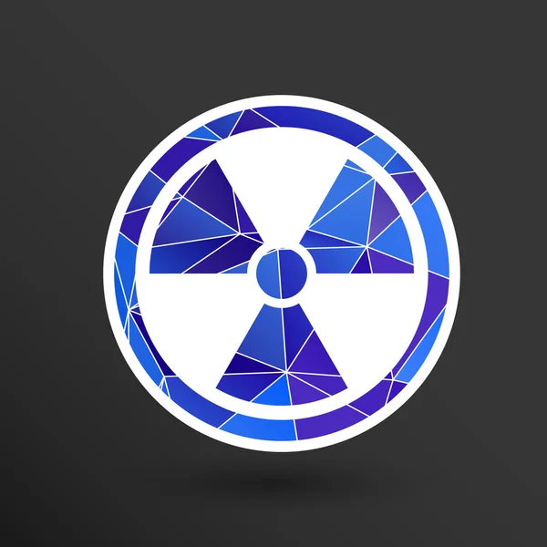 Teken stralingsvermogen vector pictogram Let op nucleaire atoom — Stockvector