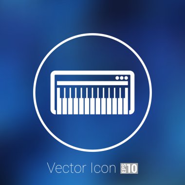 Siyah synthesizer klavye piyano müziği simge vektör