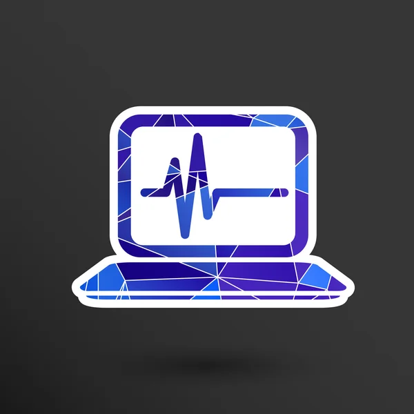 Diagnostic informatique icône ordinateur portable test isolé technique — Image vectorielle