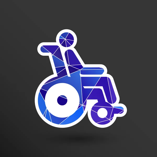 Handikapp handikappad stolen rullar tillgängliga en ogiltig ikon — Stock vektor