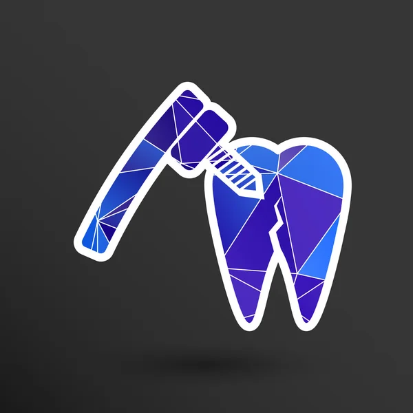 Tandheelkundige behandeling hulpprogramma pictogram care boren tand — Stockvector