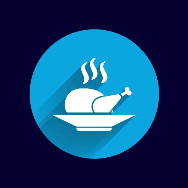 Kyckling grill ikonen logotyp varm måltid matlagning — Stock vektor