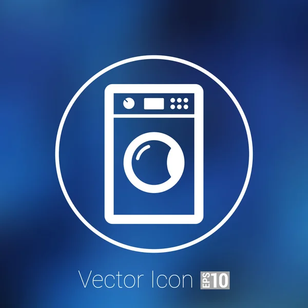 Washing machine icon laundromat vector clothing electric clear — Stock Vector