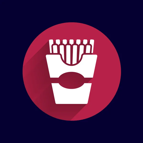 Logotipo de papas fritas de comida rápida en estilo caja — Vector de stock