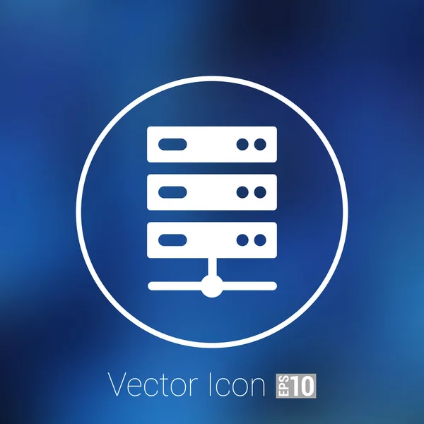 Ilustración de vector de icono de sistema de servidor de computadora plana — Archivo Imágenes Vectoriales