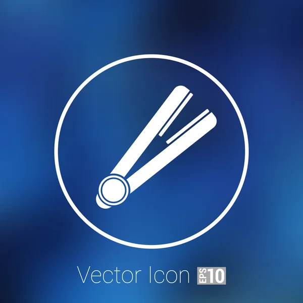 Straightener pictogram hai overzicht witte curl ijzer — Stockvector