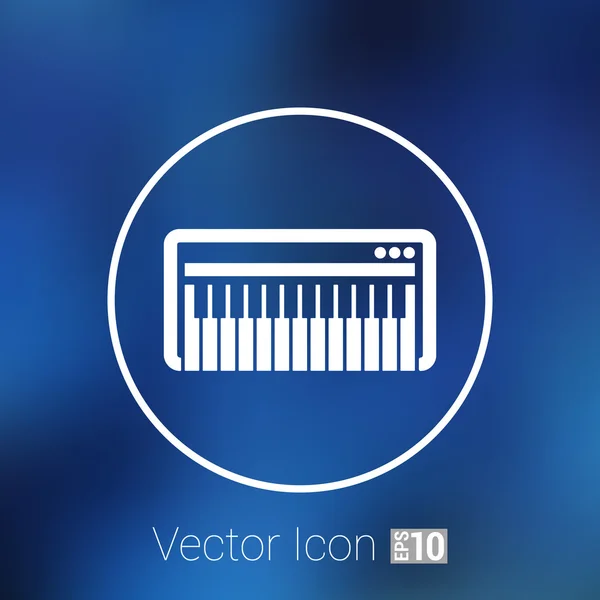 Stock vector Black synthesizer keyboard piano music icon vector