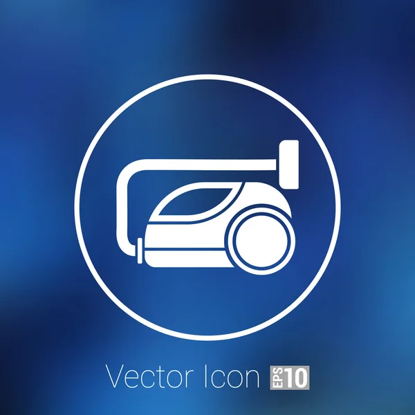 Vector zwarte schonere pictogram vacuüm symbool elektrische — Stockvector