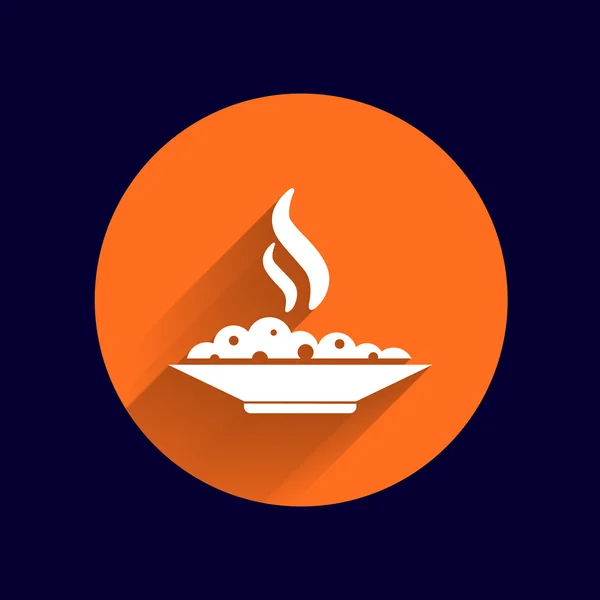 Sıcak yemek Kupası buharlı kase yemek Kortu logosu — Stok Vektör