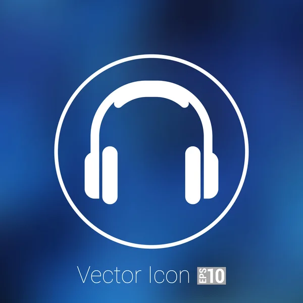 Auriculares icono vector música aislado escuchar estéreo blanco funky — Archivo Imágenes Vectoriales