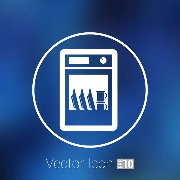 Icono lavavajillas dishe lavadora vector cocina limpia — Archivo Imágenes Vectoriales