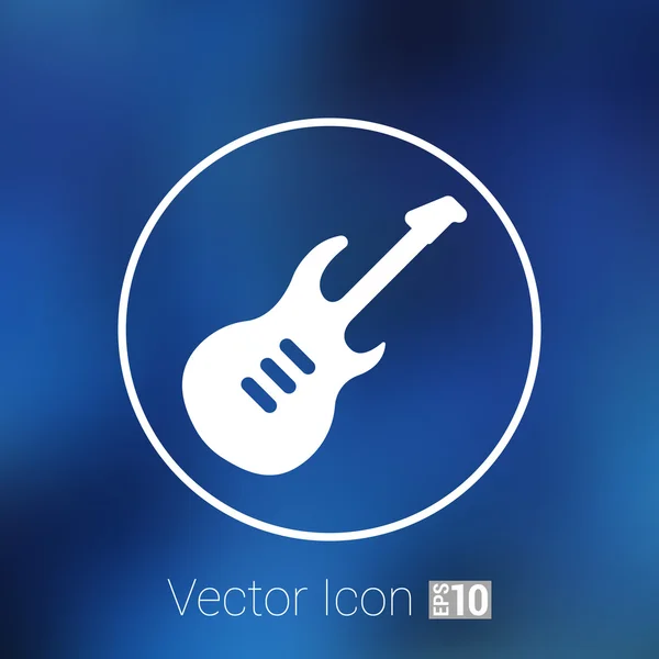 Icono de guitarra con sombra larga melodía eléctrica — Vector de stock