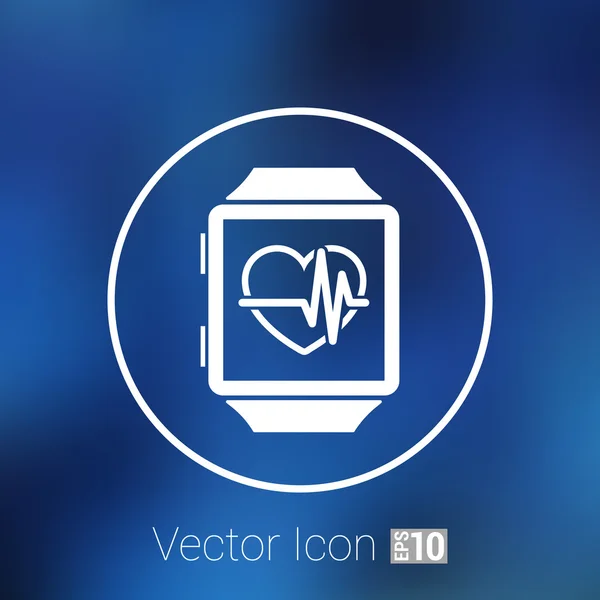 Ilustração vetorial pulsômetro monitor de frequência cardíaca ícone do relógio — Vetor de Stock