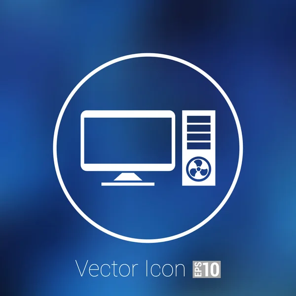 Vector Desktop Computer Icon pc symbol laptop — Stock Vector