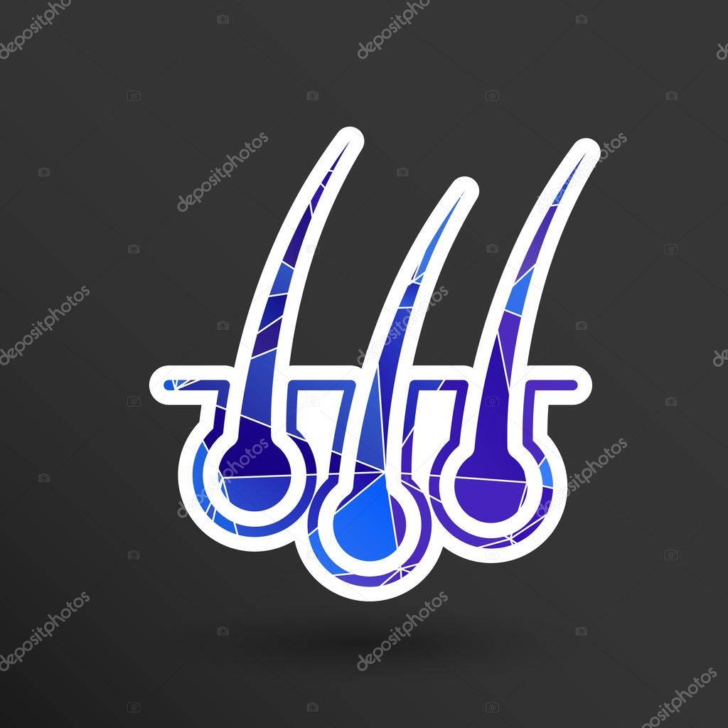 Hair icon isolated human removal grow medical bulb.