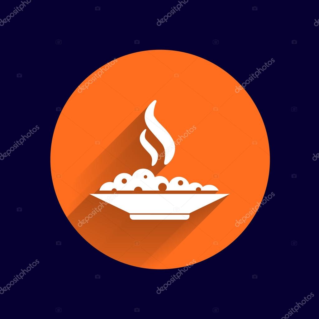 Hot meal cup steamy bowl food court logo.