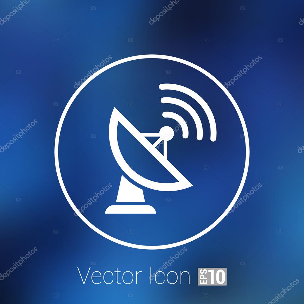 Radar Vector icon satellite dish tv technology.