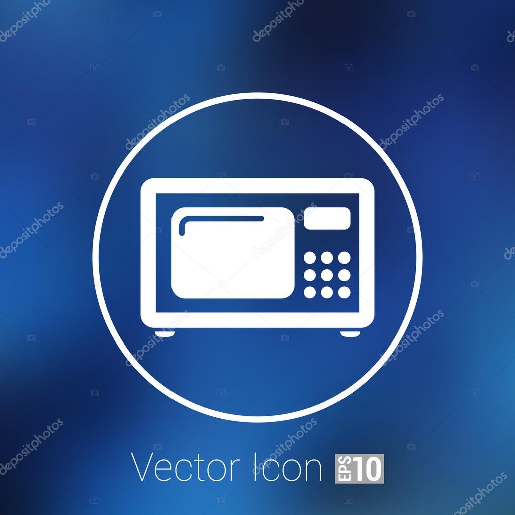 Microwave icon kitchen equipment electronics symbol llustration.