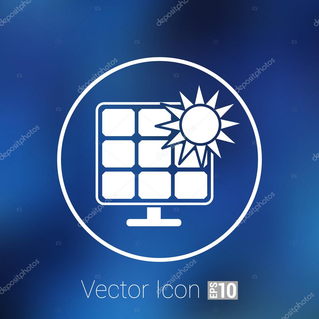 Solar energy panel icon vector sun power.
