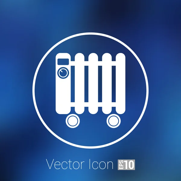 Típico calentador lleno icono del radiador símbolo eléctrico — Vector de stock