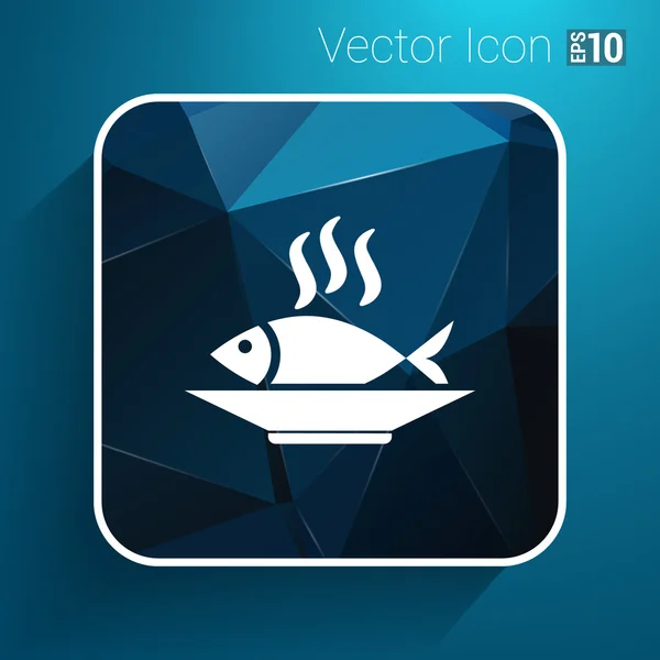 Menu de peixe ícone logotipo marisco garfo atum vetor — Vetor de Stock