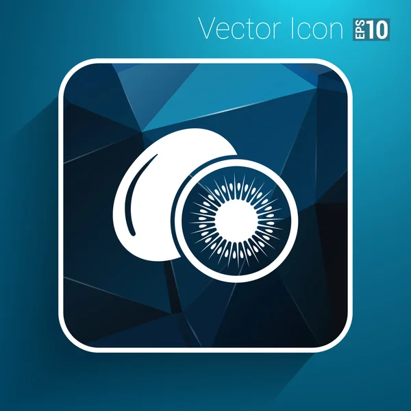 Kiwi fruits closeup icon isolated art logo design — Stock Vector