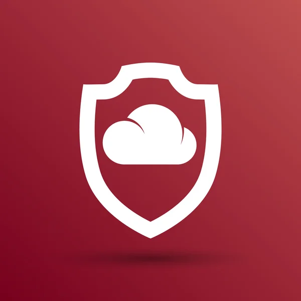 Protección del icono de almacenamiento en la nube comunicación por Internet — Vector de stock