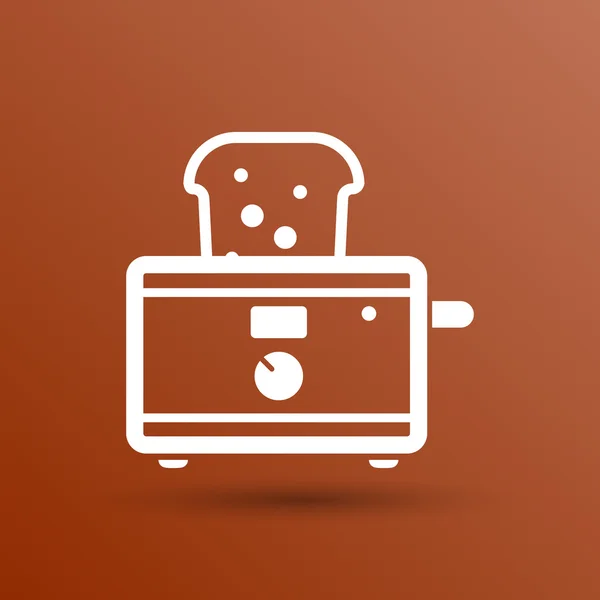 Broodrooster pictogram geïsoleerde segment korst witte snack toestel — Stockvector
