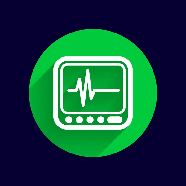 Display vetorial com ícone de cardiograma — Vetor de Stock