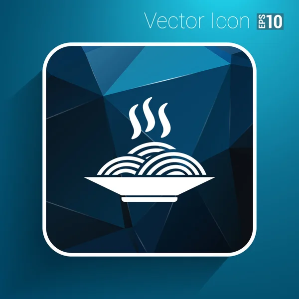 Spageti pada logo piring piring hidangan dapur - Stok Vektor
