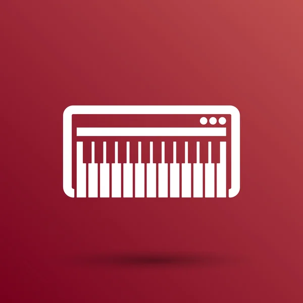 Sintetizzatore nero tastiera pianoforte icona musicale vettore — Vettoriale Stock