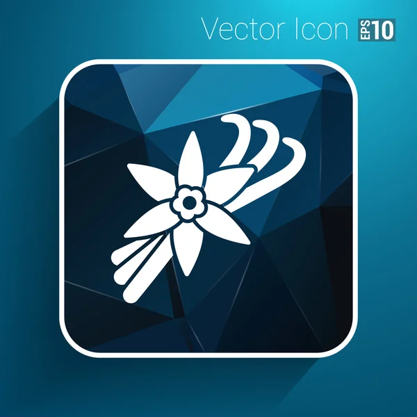 Vanille bloem en vanillestokjes Vector Logo — Stockvector