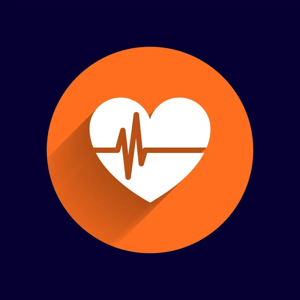 Batimento cardíaco. Ecocardiografia. Exame cardíaco Forma batimento cardíaco — Vetor de Stock