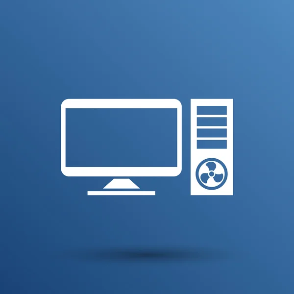 Vector desktop computer pictogram pc symbool laptop — Stockvector