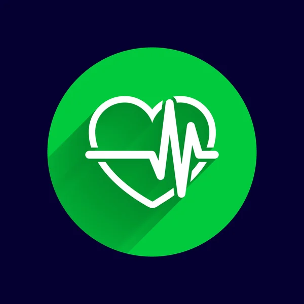 Heartbeat. Echocardiography. Cardiac exam Form heart heartbeat — Stock Vector