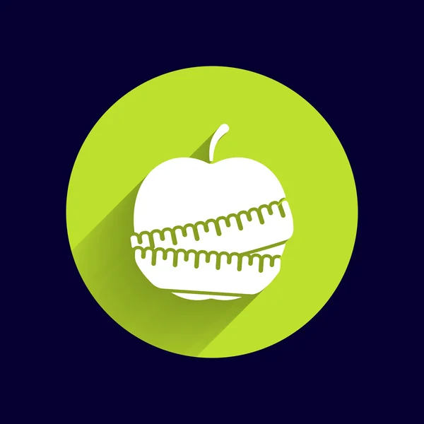 Δίαιτα slim βάρος εικονίδιο apple αδυνατίσματος διάνυσμα — Διανυσματικό Αρχείο