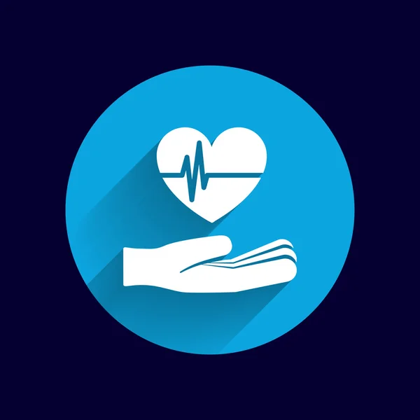 EKG kalp el simgesi soyut logo türü — Stok Vektör
