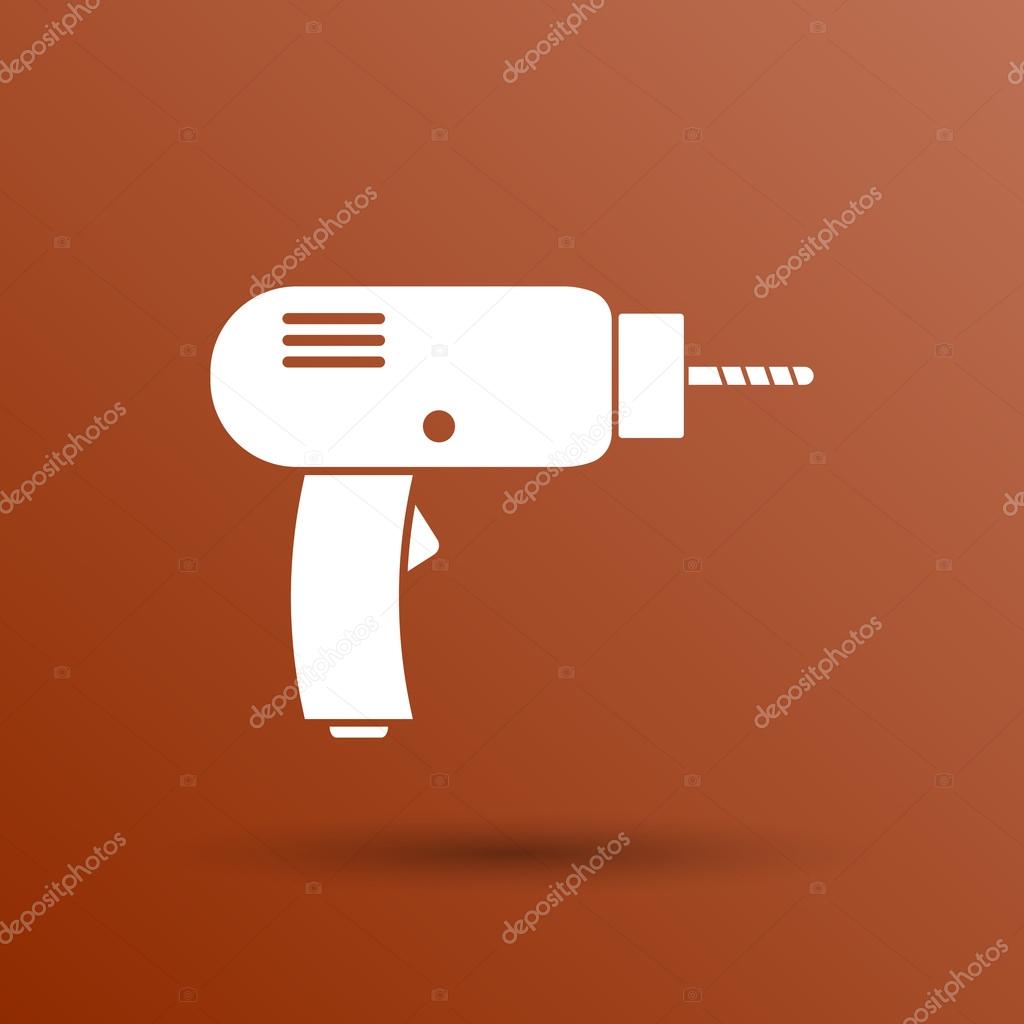 Drill icon  power tool vector hand symbol manual.