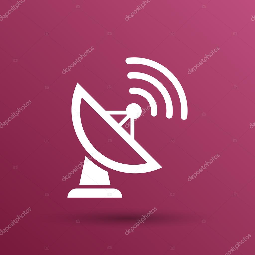 Radar Vector icon satellite dish tv technology.