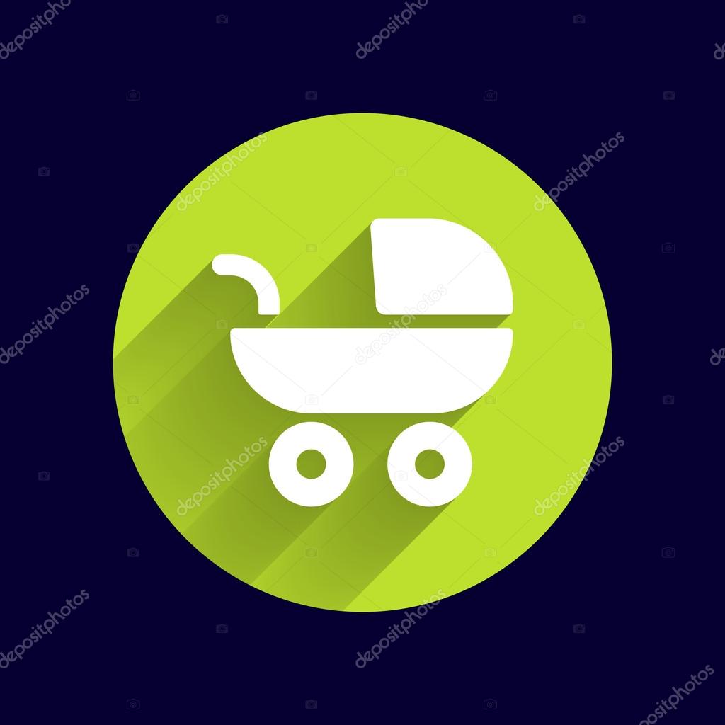 Baby stroller icon, maternity wheel illustration born pram.