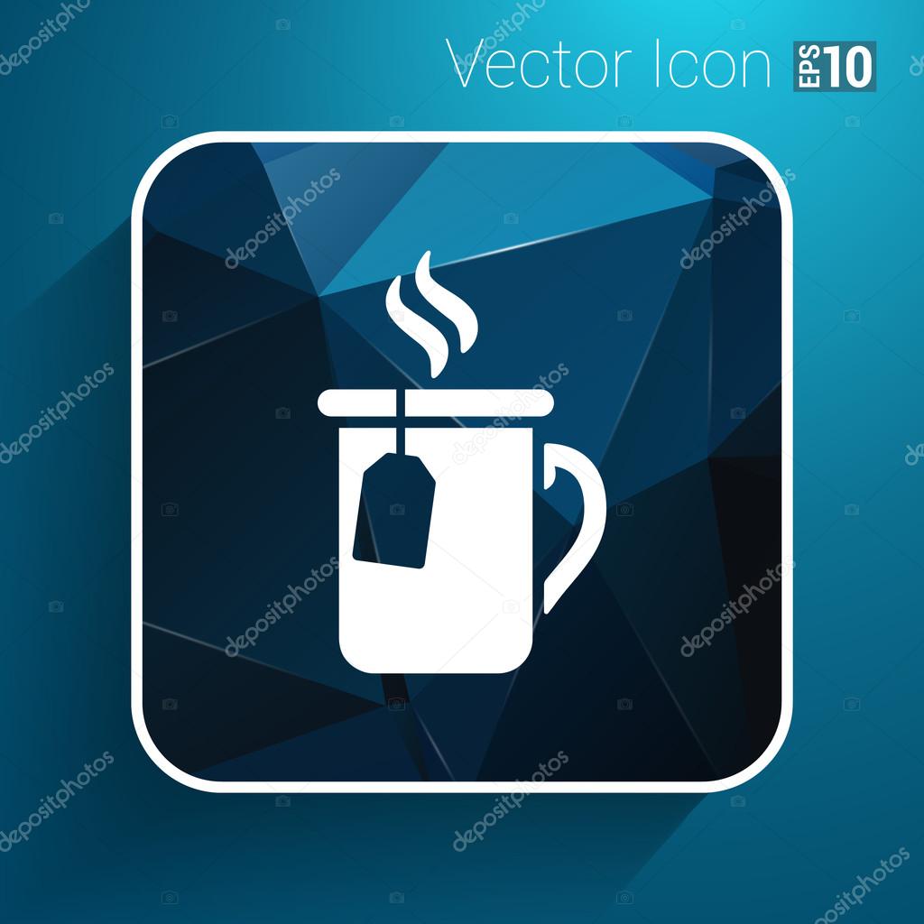 A cup of hot tea icon vector logo.