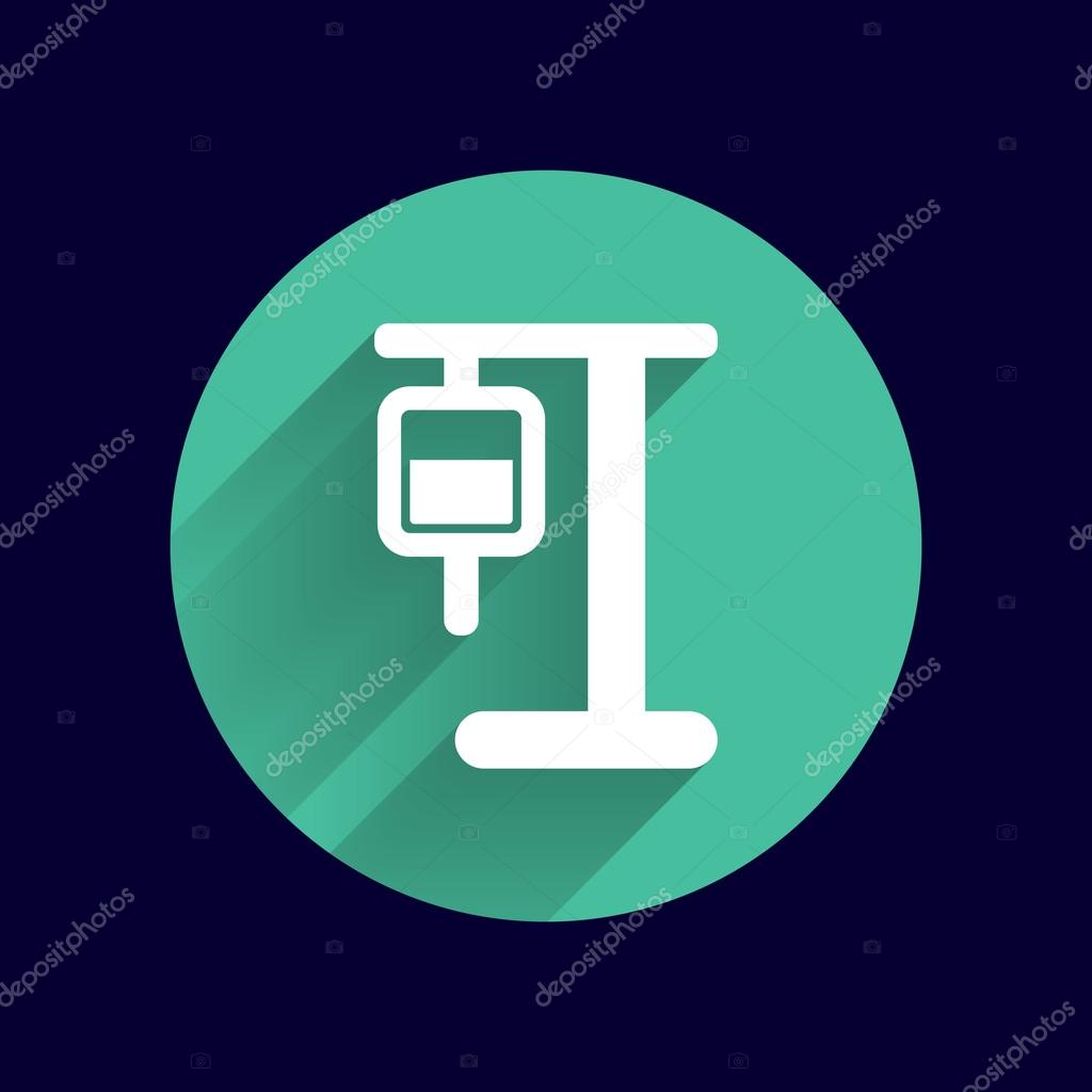 Infusion icon illustration medical bag dropper intravenous vein.