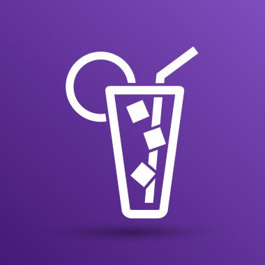 Cam bir kokteyl ile vektör simgesi