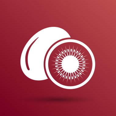 Kiwi fruits closeup icon isolated art logo design clipart