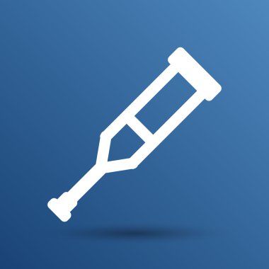 Koltuk değneği veya koltuk değneği simgesi ile düz tasarım öğesi.