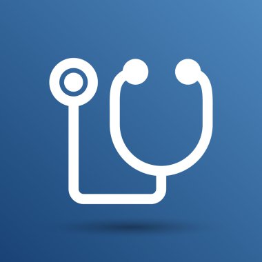 Vektör izole arka plan üzerinde stetoskop simgesinin